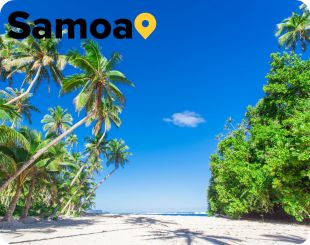 white sand beach in Samoa 